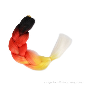 2021 Factory Ombre Jumbo synthetic braids 24 inch High Temperature Fiber X pression Jumbo Braiding Hair ponytail Extensions